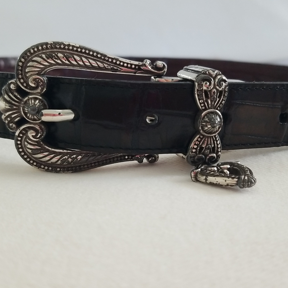 Brighton brown croc belt